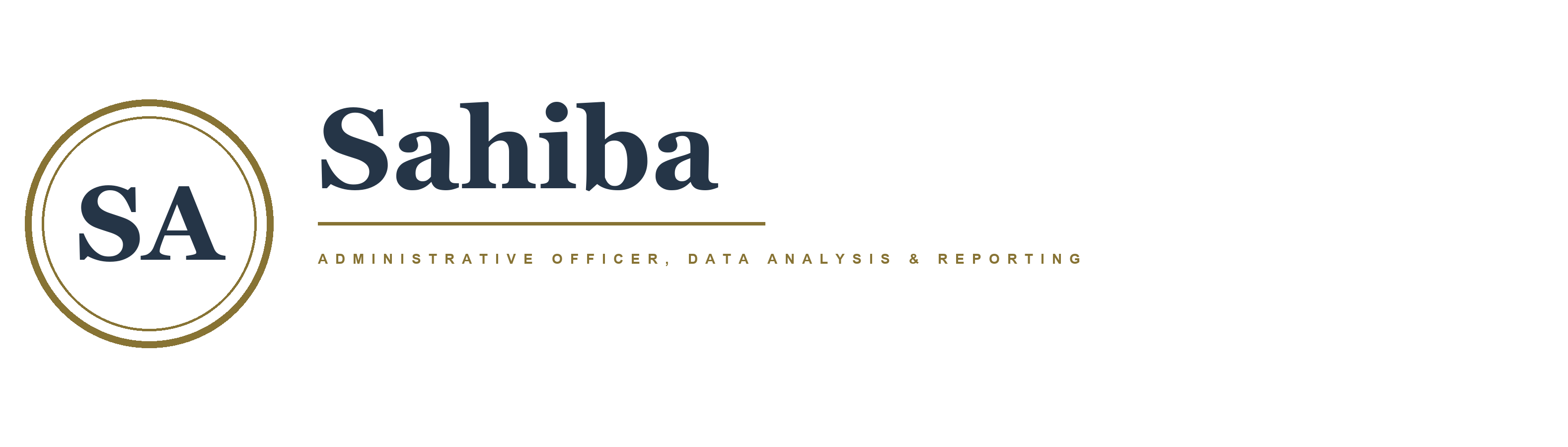 CAQA logo featuring Sahiba, Administrative Officer for data analysis and reporting.